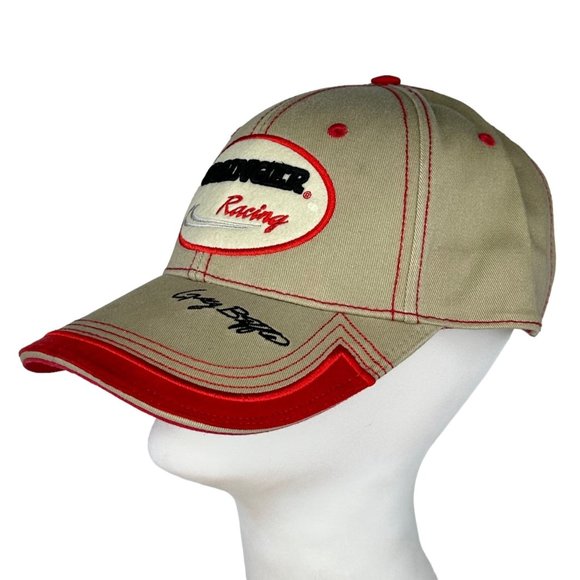 Team Caliber Greg Biffle #16 Grainger Racing Adjustable Baseball Cap Hat Tan Red - Picture 3 of 14